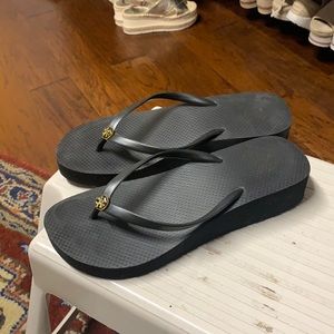 Tory Burch wedge flip flops